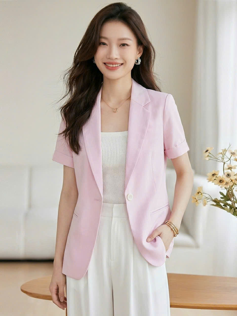Áo Vest Tay Cộc Form Dài SM399