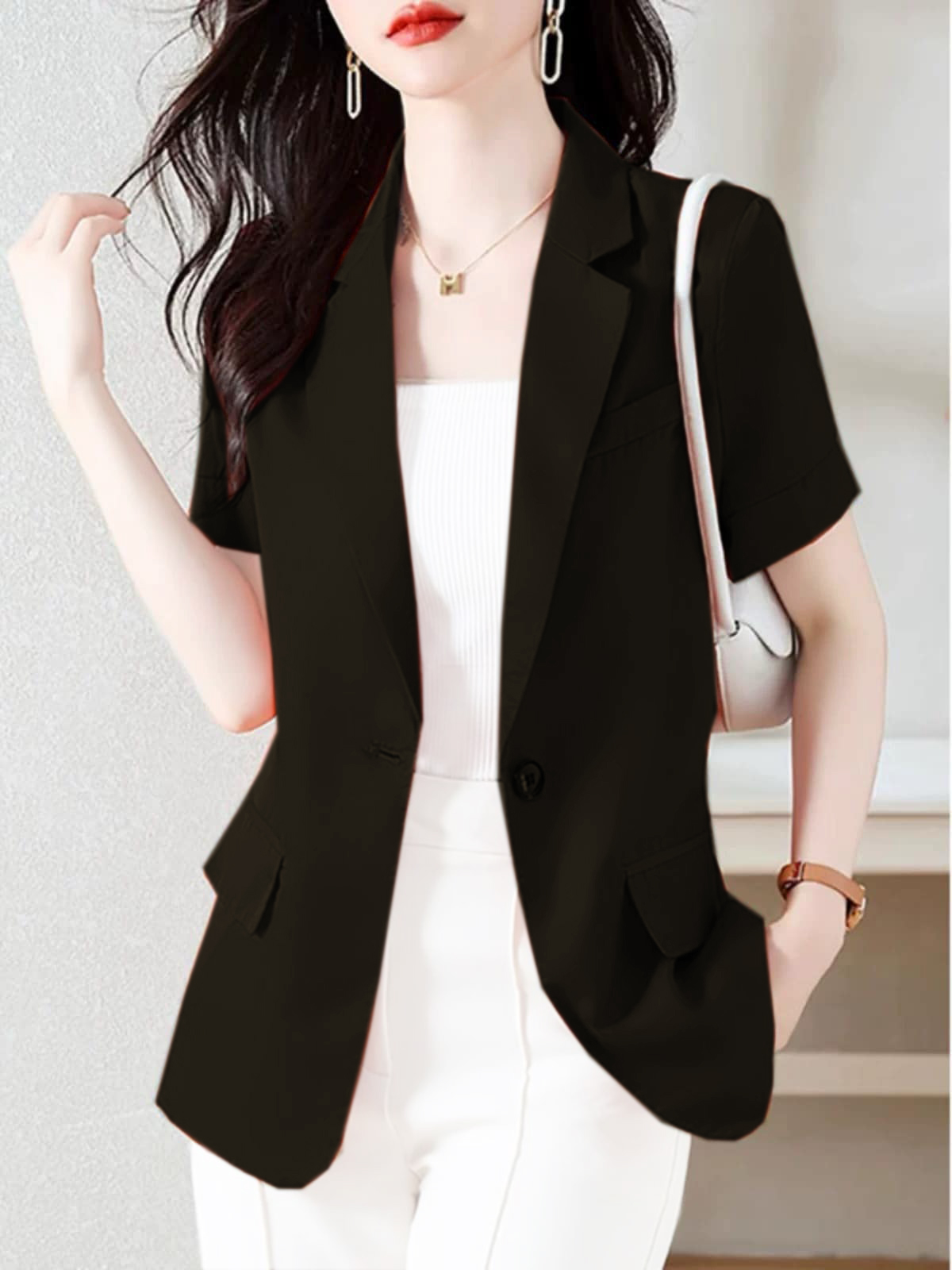 Áo Vest  Blazer Tay Ngắn Form Dài SM356 