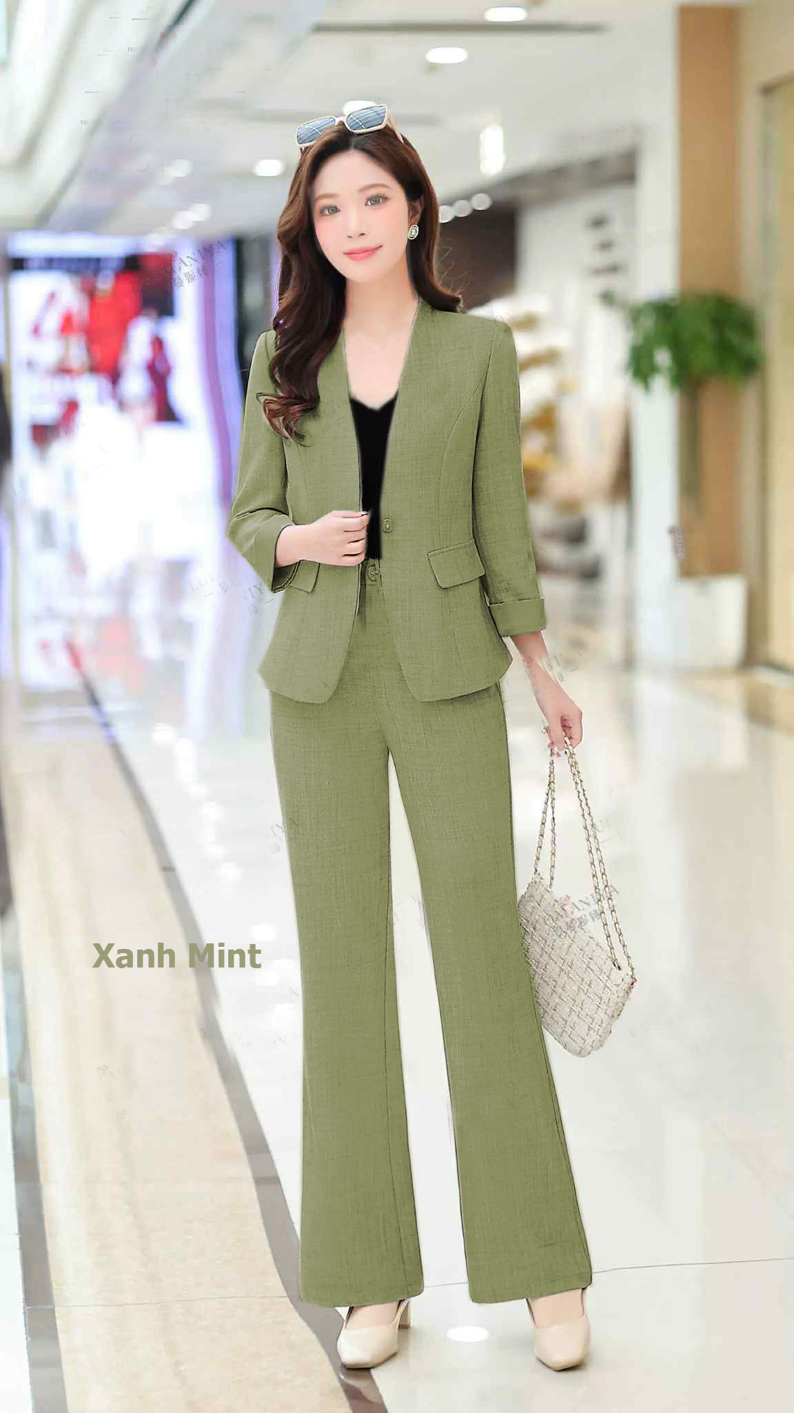 Set Vest Cổ Cách Điệu  SM379  